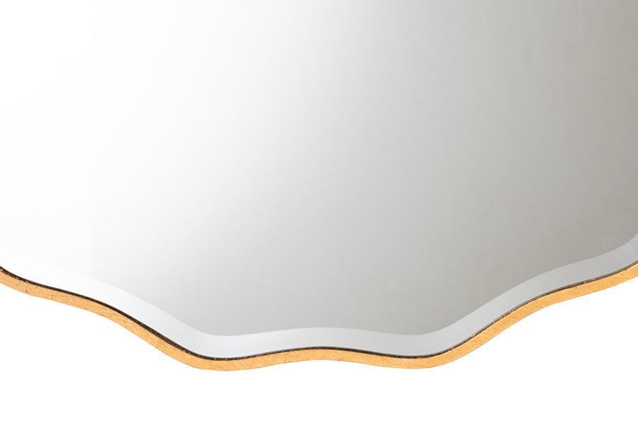 Weston Modern Glam and Luxe Antique Goldleaf Finished Wood Accent Wall Mirror FredCo