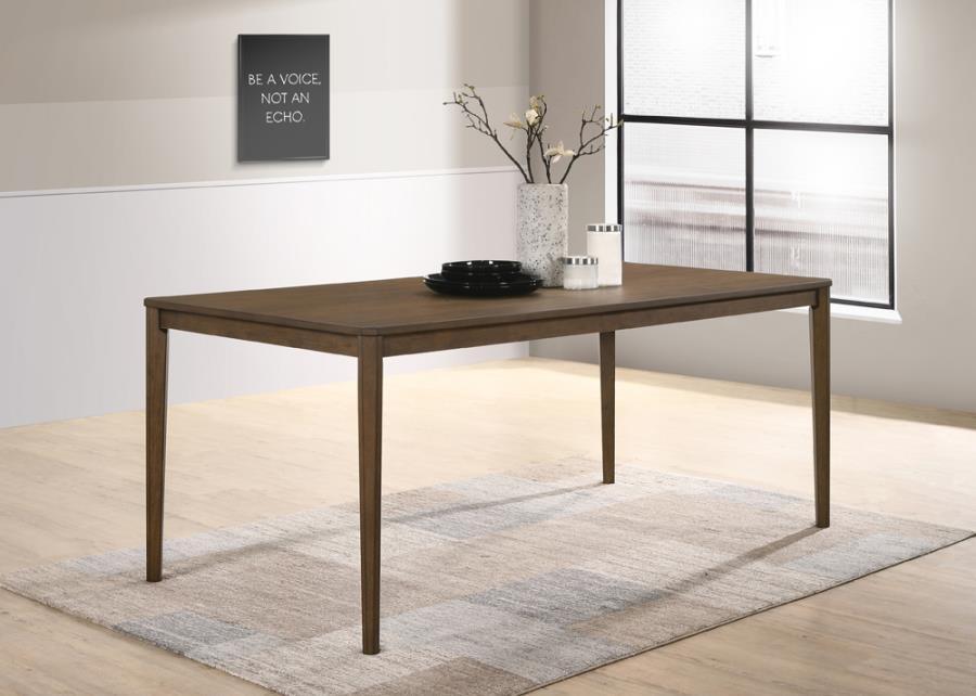 Wethersfield Dining Table with Clipped Corner Medium Walnut 109841 Coaster FredCo