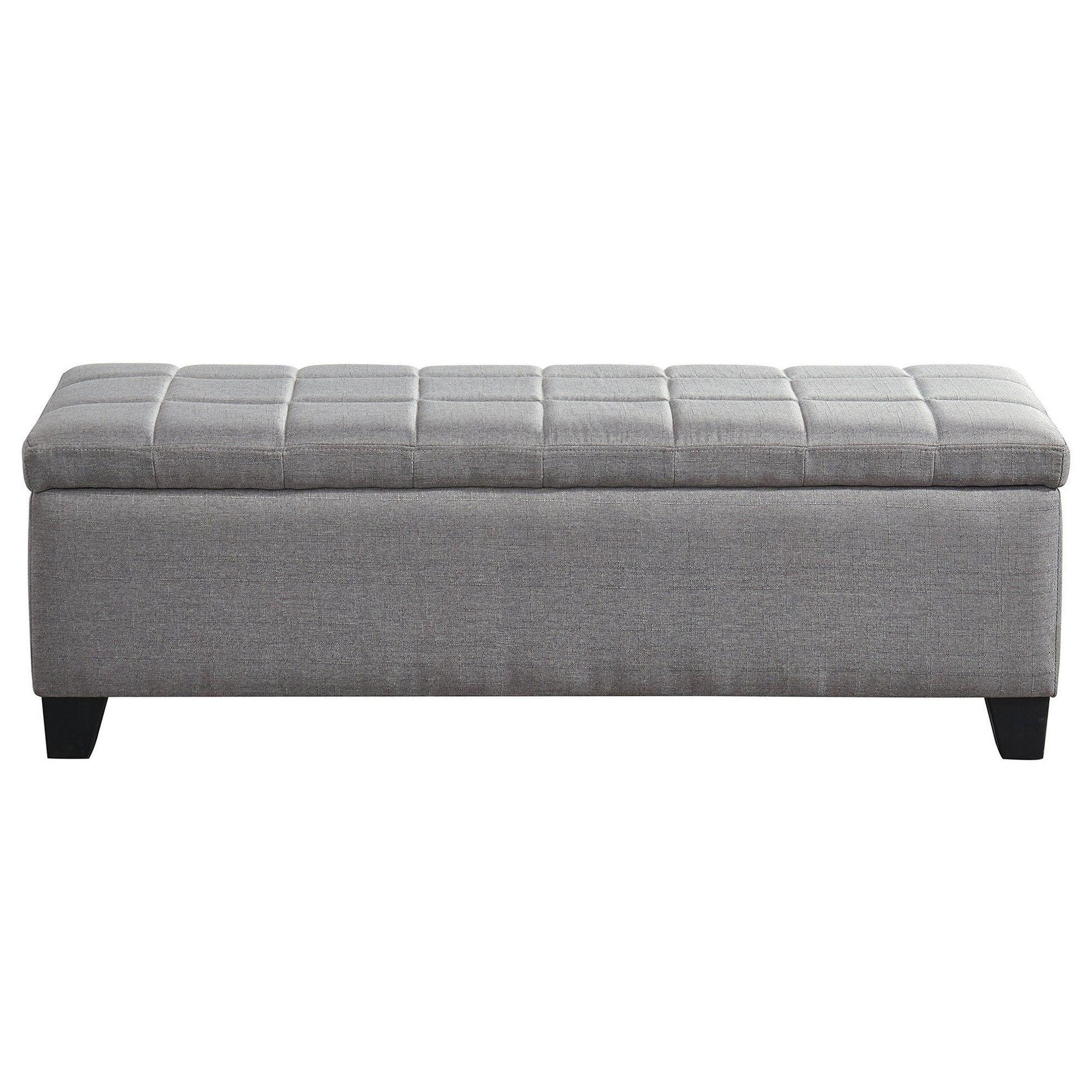 Whi Rectangular Storage Ottoman Grey 402-262Gry FredCo