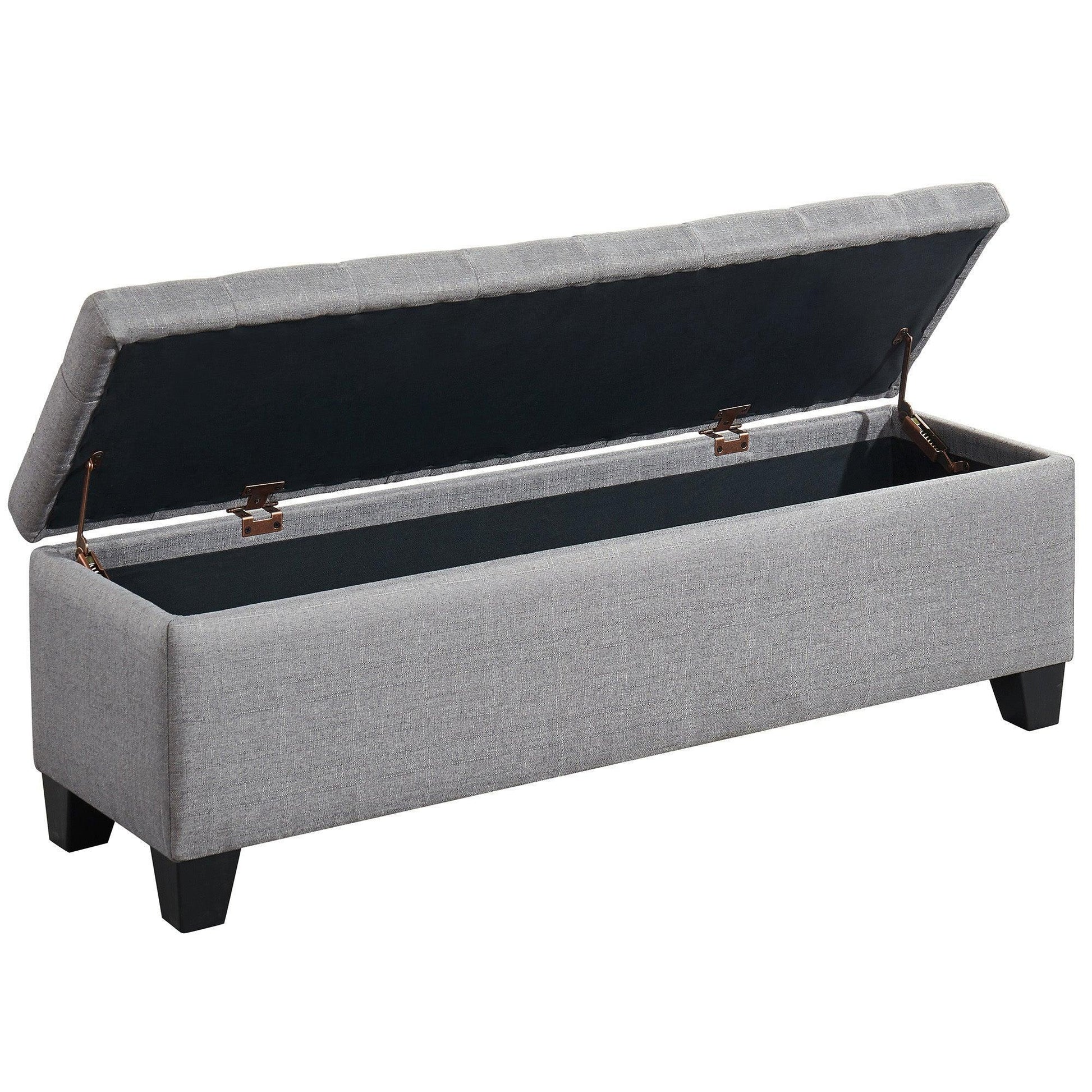 Whi Rectangular Storage Ottoman Grey 402-262Gry FredCo