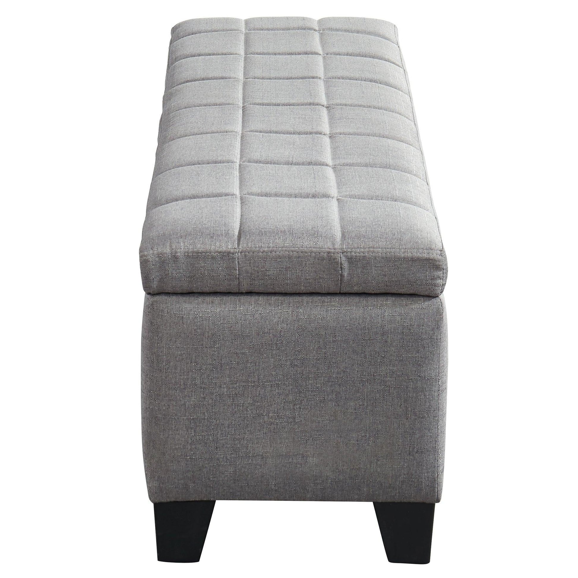 Whi Rectangular Storage Ottoman Grey 402-262Gry FredCo