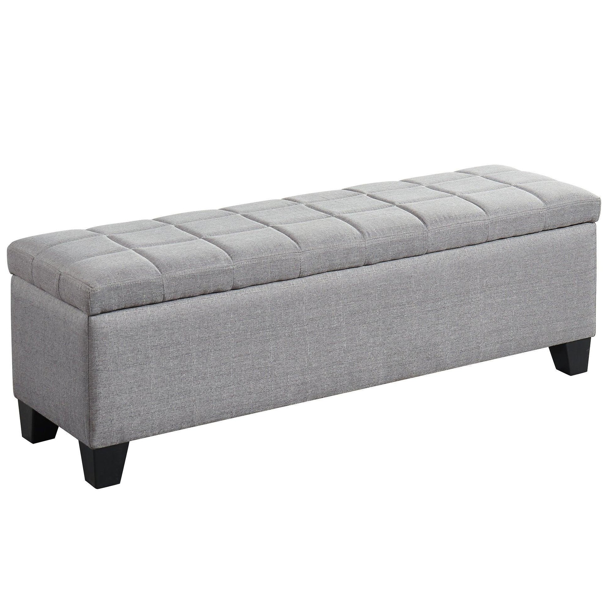 Whi Rectangular Storage Ottoman Grey 402-262Gry FredCo