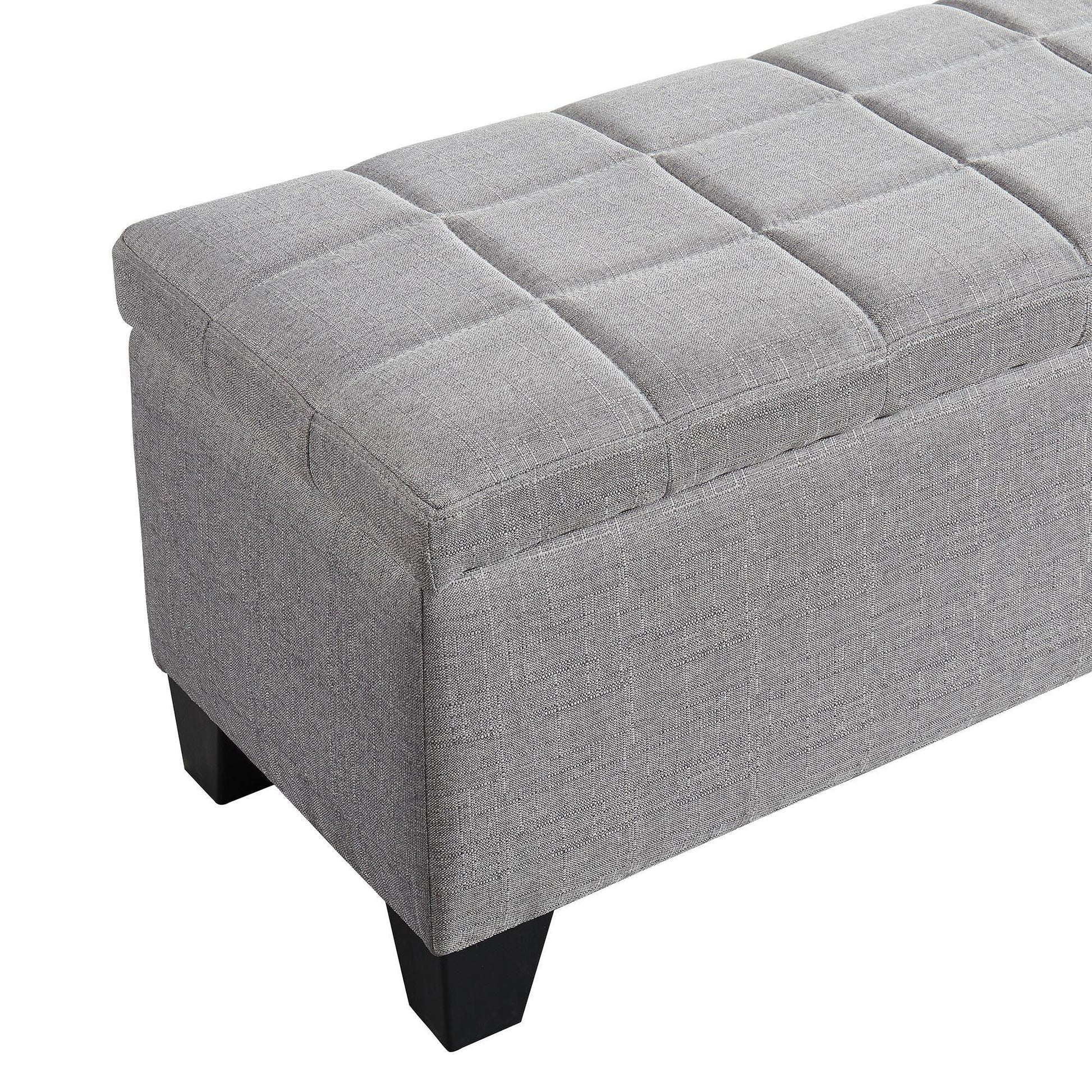 Whi Rectangular Storage Ottoman Grey 402-262Gry FredCo