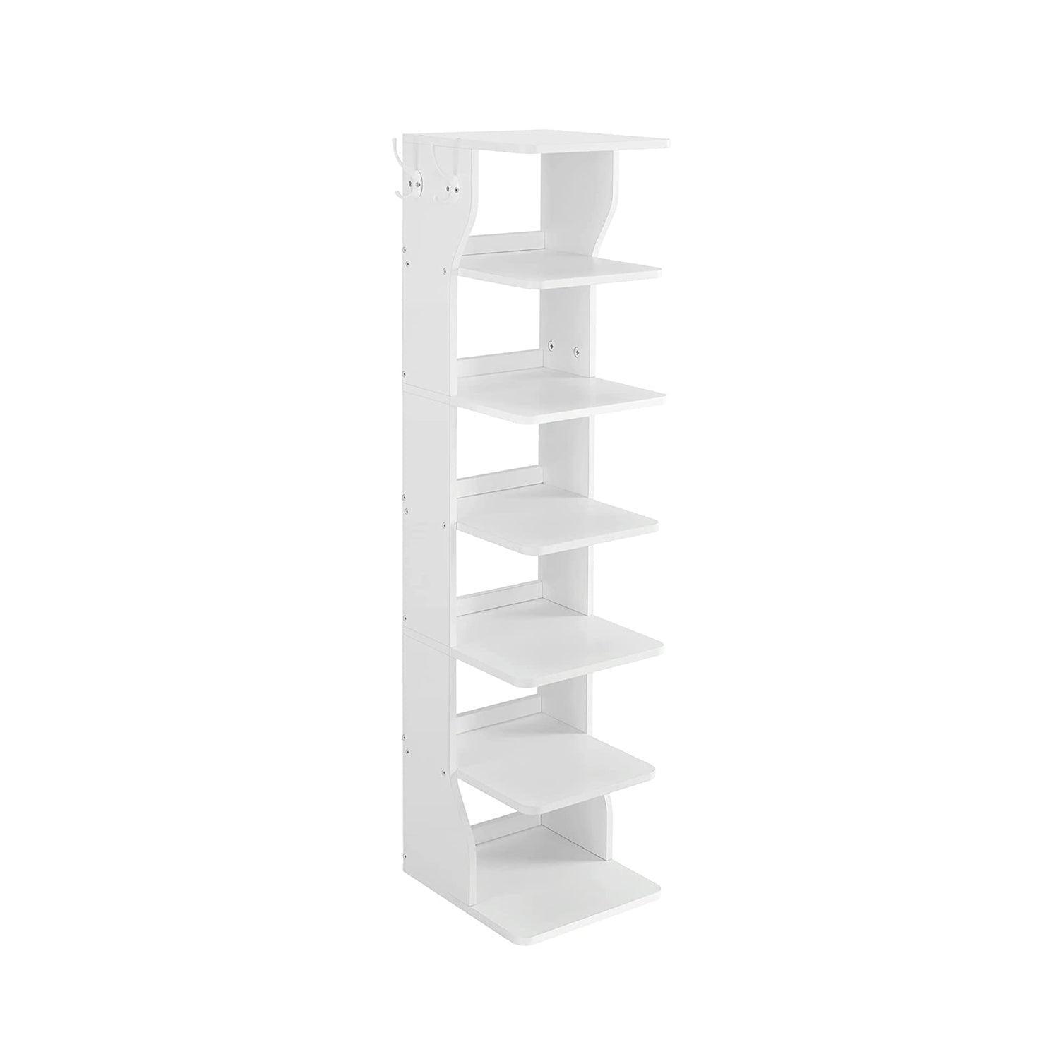 White 6-Tier Slim Shoe Storage Rack FredCo