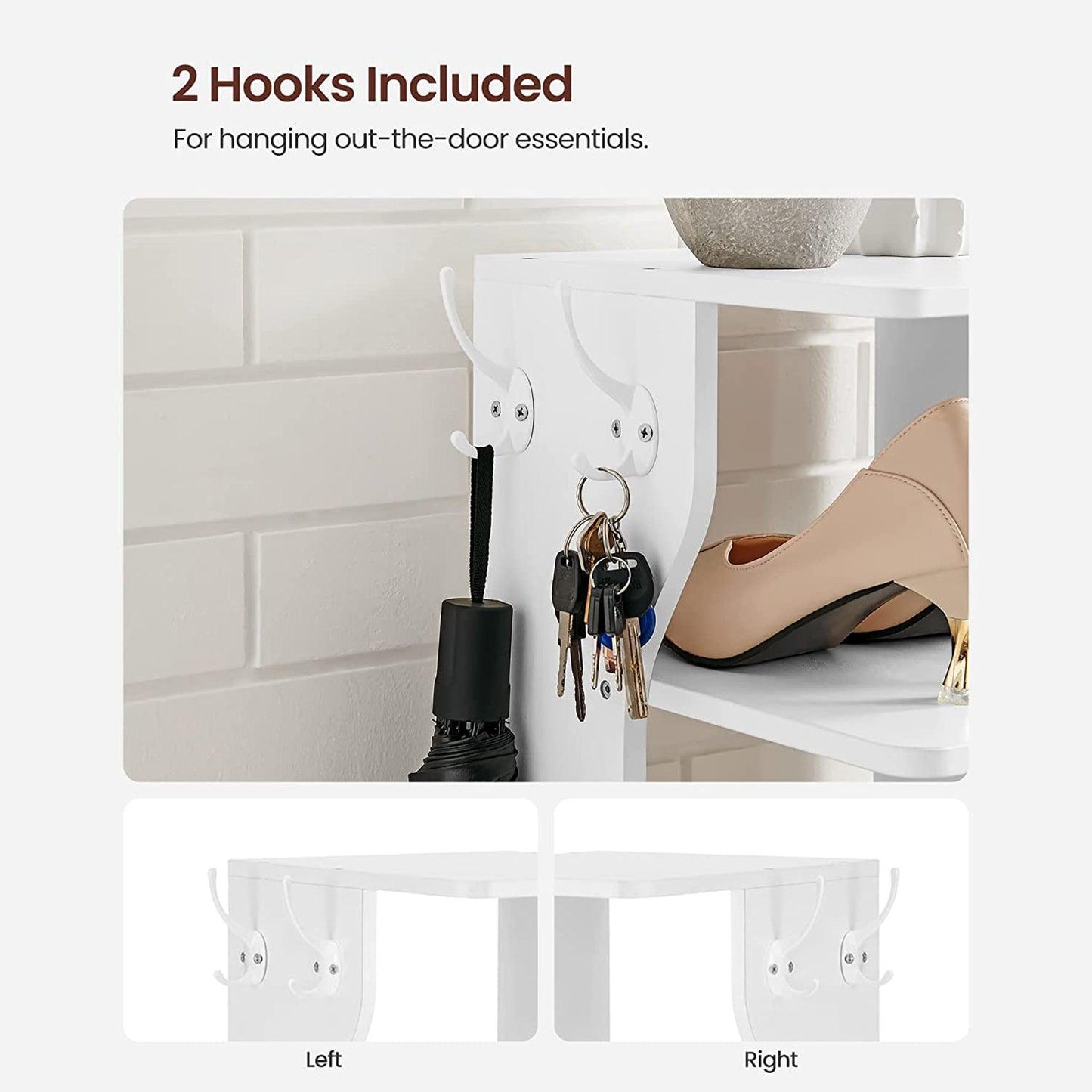 White 6-Tier Slim Shoe Storage Rack FredCo