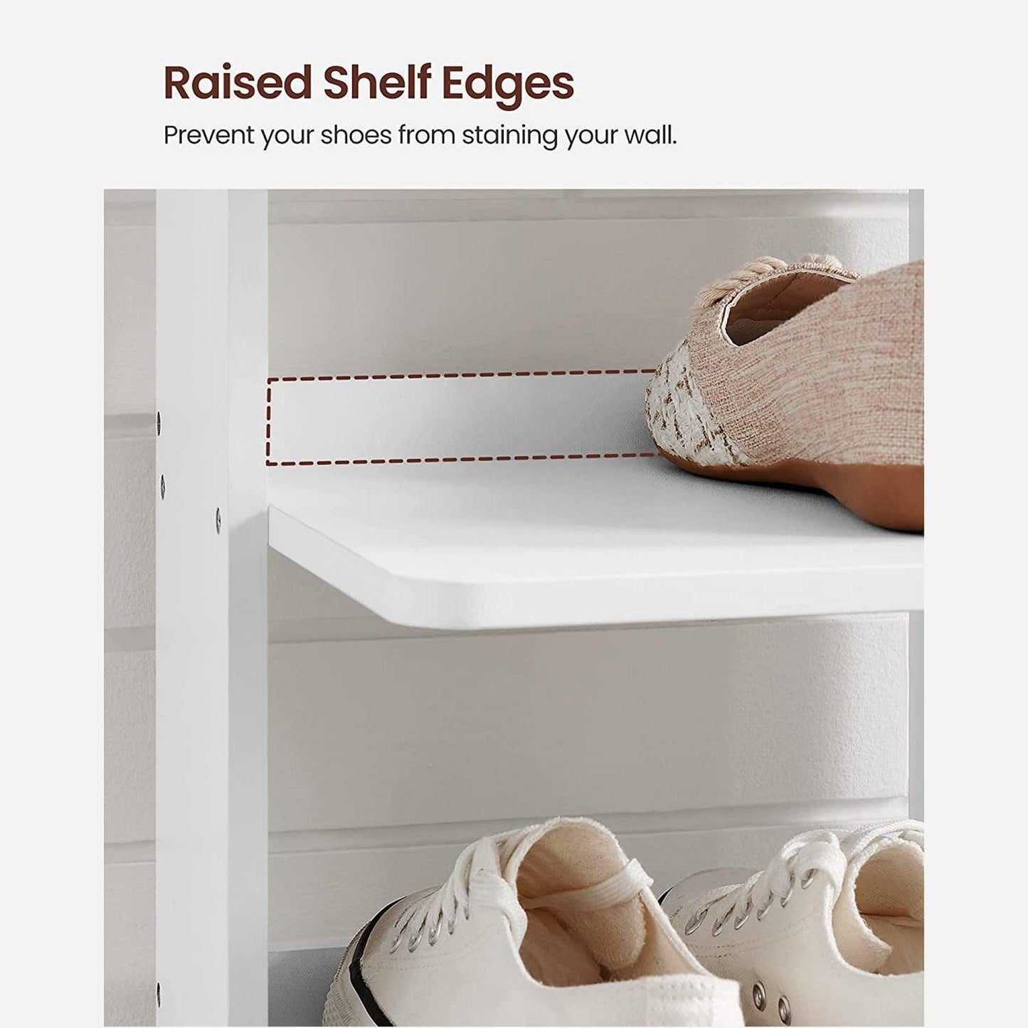 White 6-Tier Slim Shoe Storage Rack FredCo
