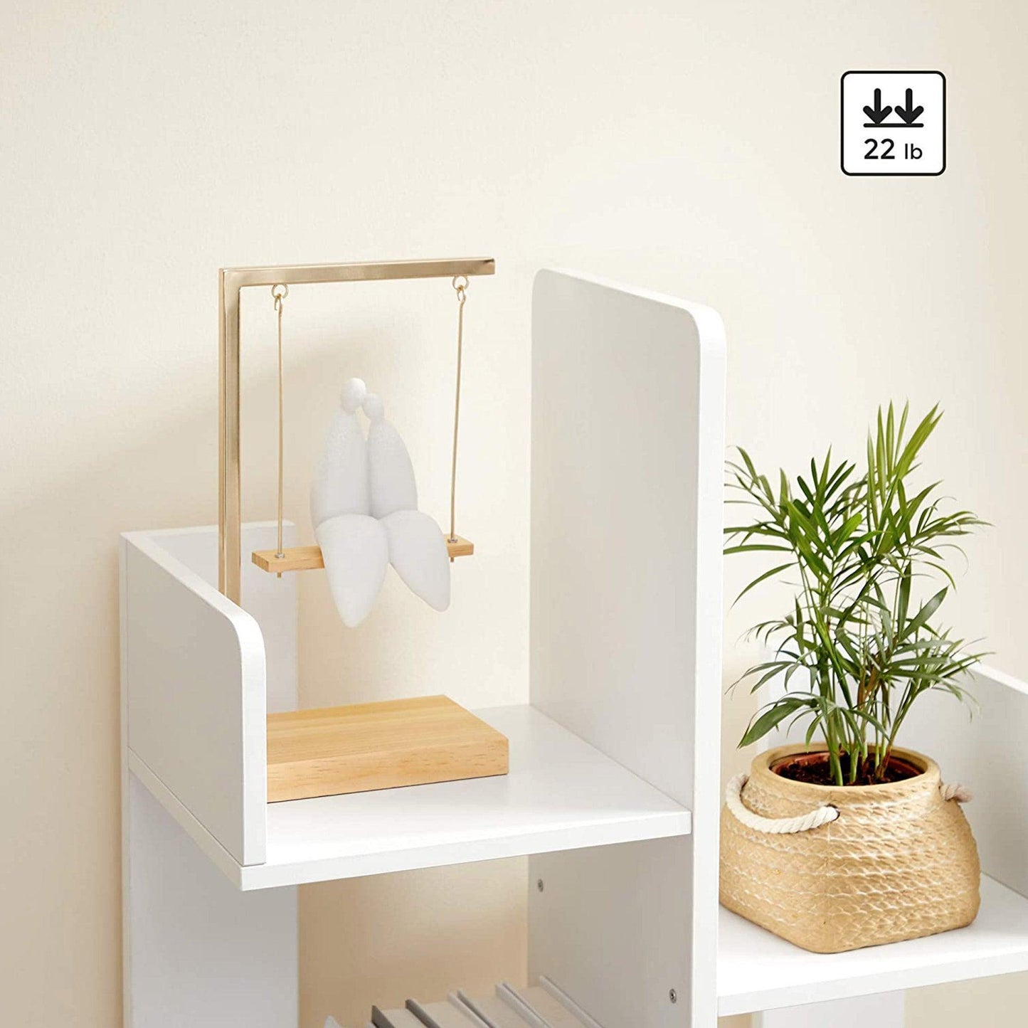White 8 Shelves Tree-Shaped Bookshelf FredCo