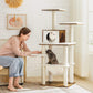White & Brown Large 21" Cat Tree with Hammock FredCo