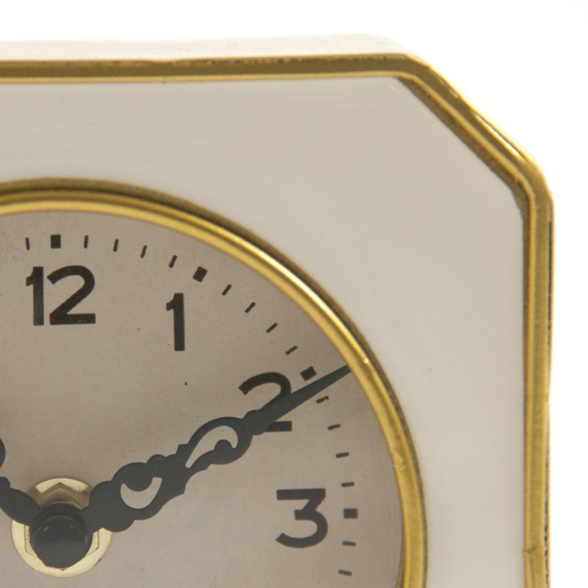 White and Gold Clock PC070 FredCo