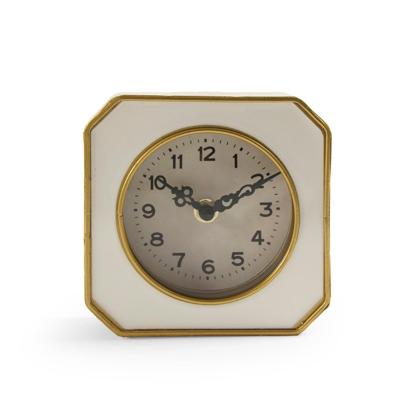 White and Gold Clock PC070 FredCo