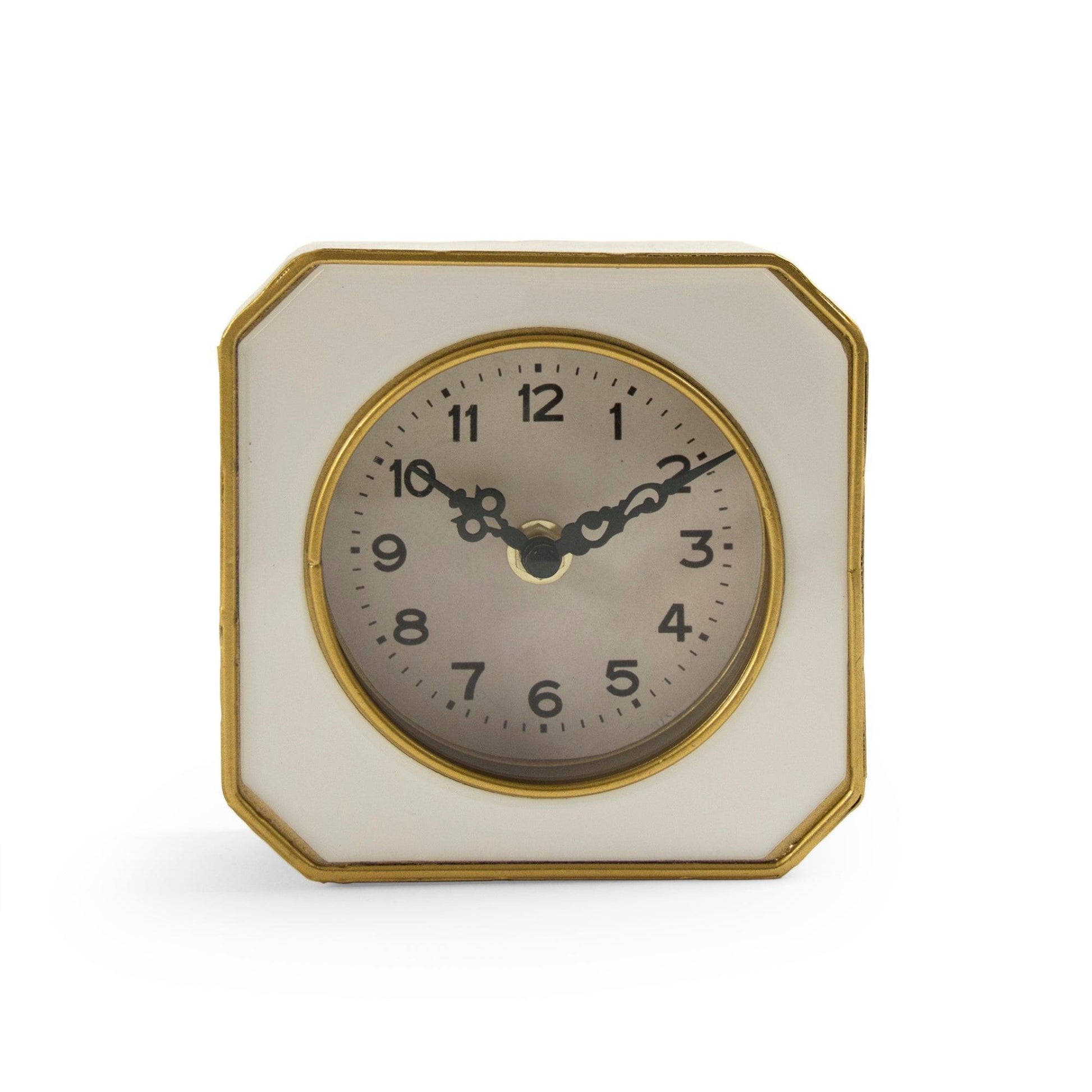 White and Gold Clock PC070 FredCo