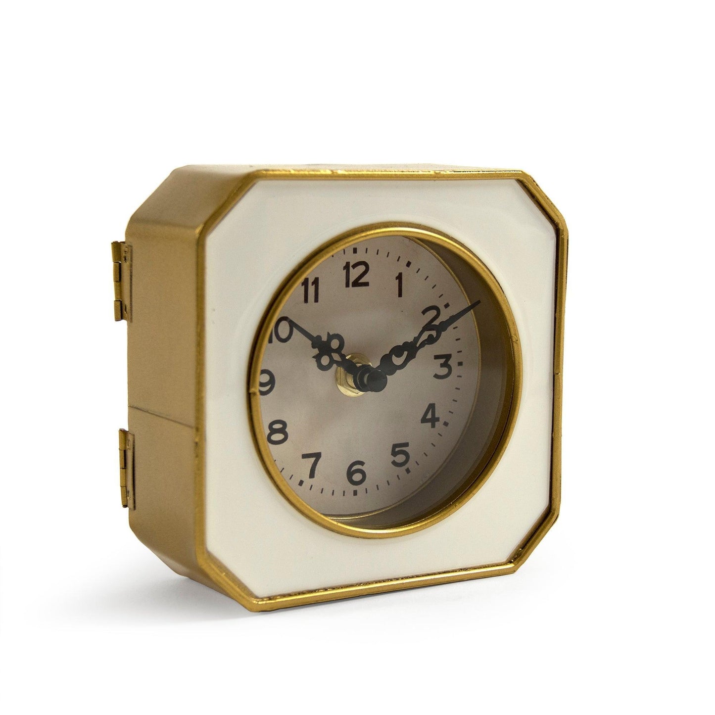 White and Gold Clock PC070 FredCo