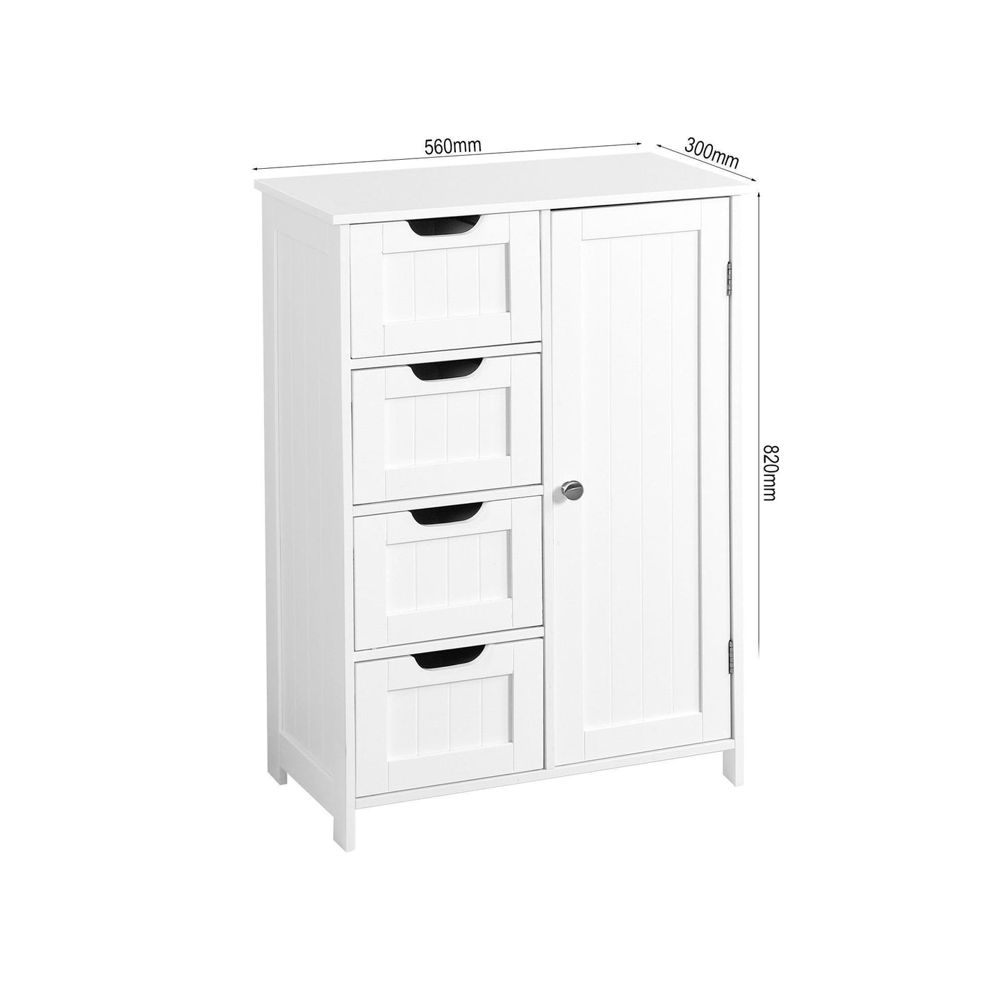 White Bathroom Storage Cabinet, Floor Cabinet FredCo