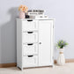 White Bathroom Storage Cabinet, Floor Cabinet FredCo