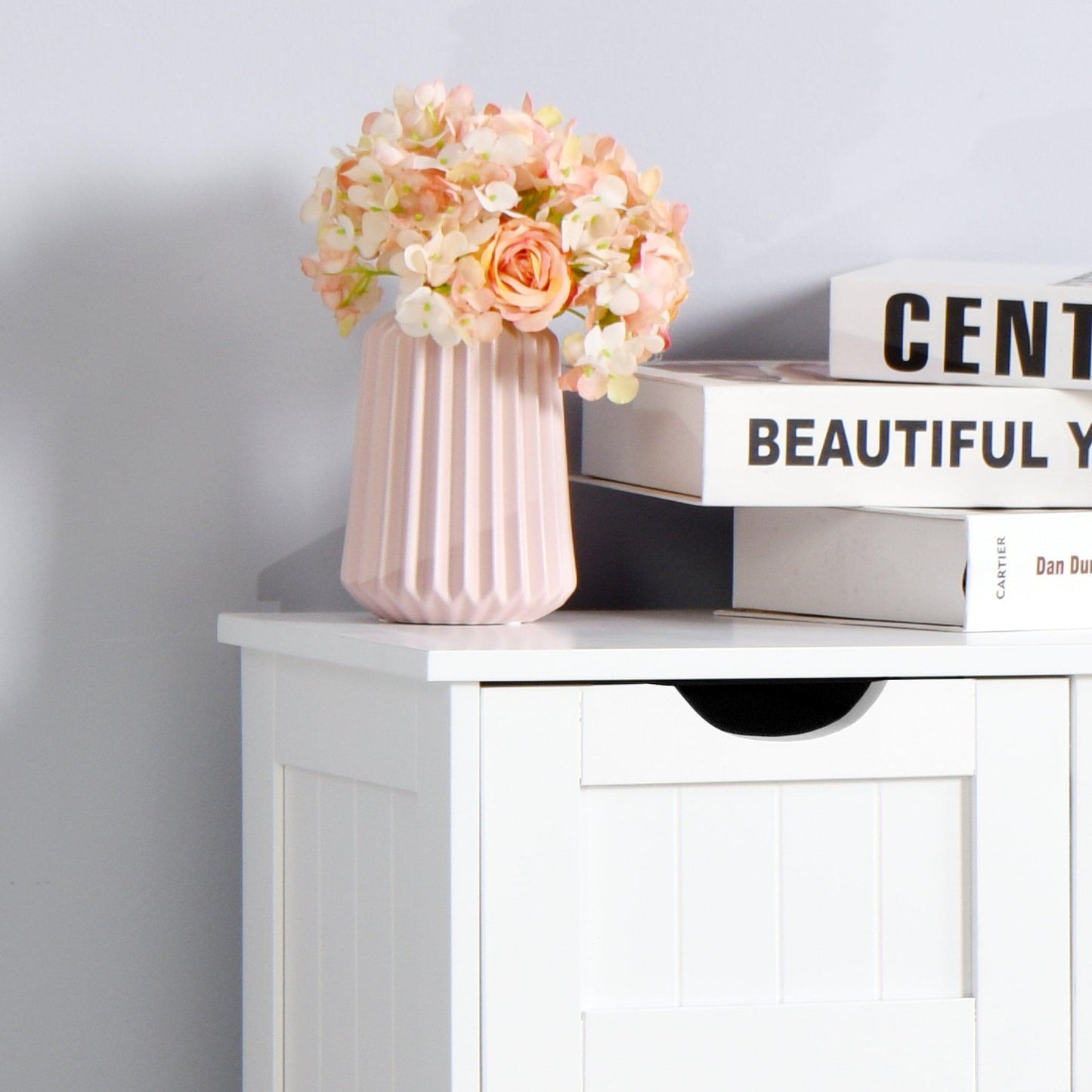 White Bathroom Storage Cabinet, Floor Cabinet FredCo