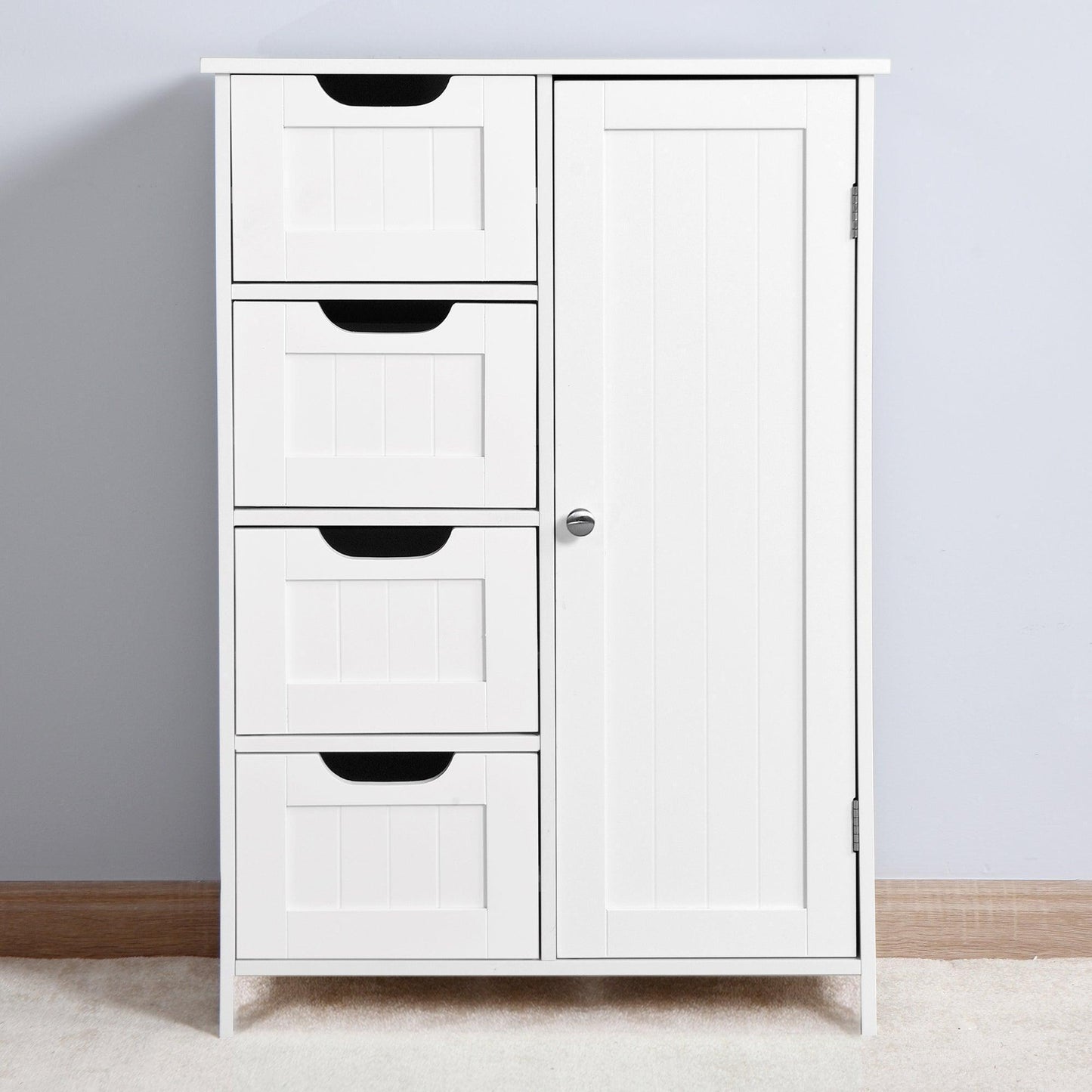 White Bathroom Storage Cabinet, Floor Cabinet FredCo