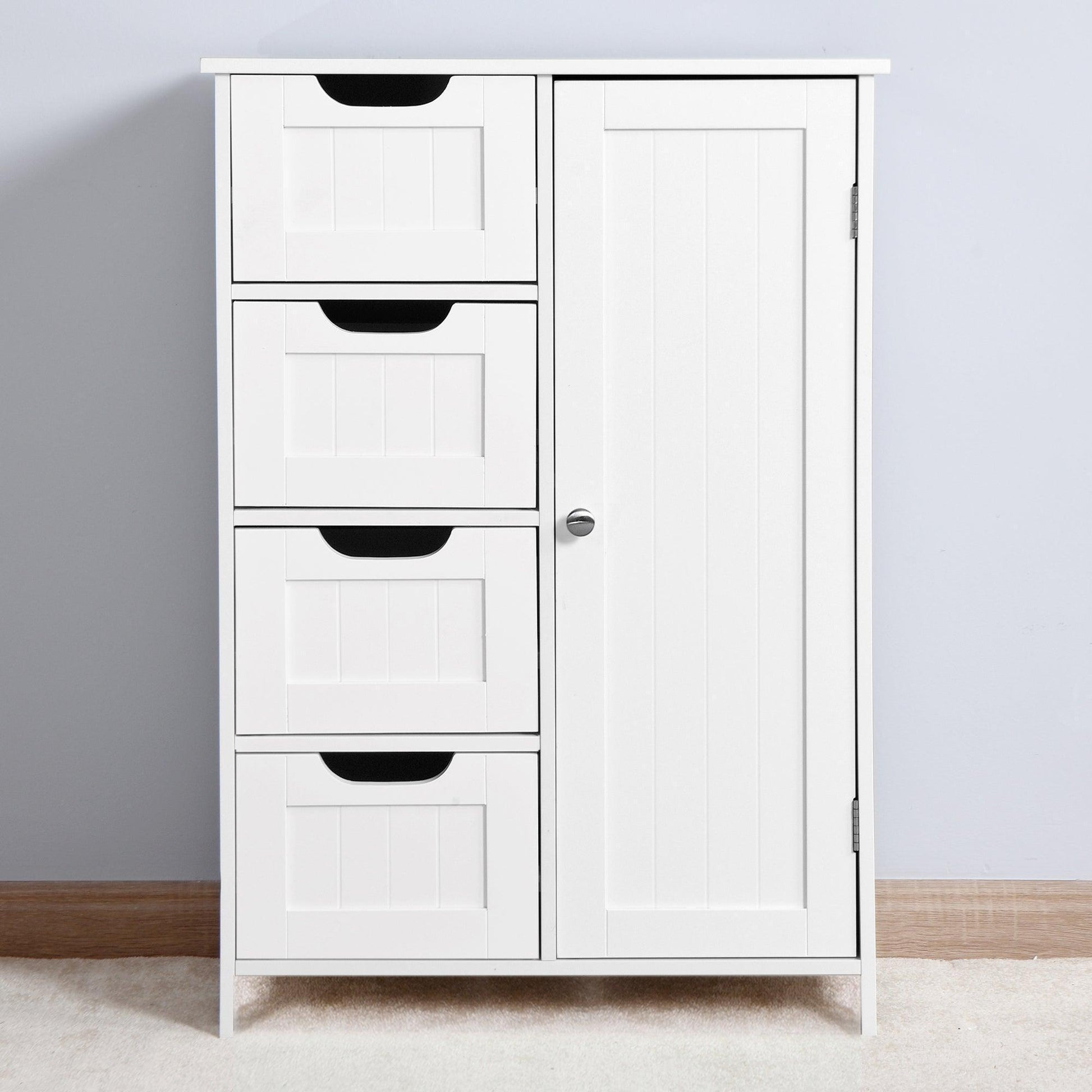 White Bathroom Storage Cabinet, Floor Cabinet FredCo