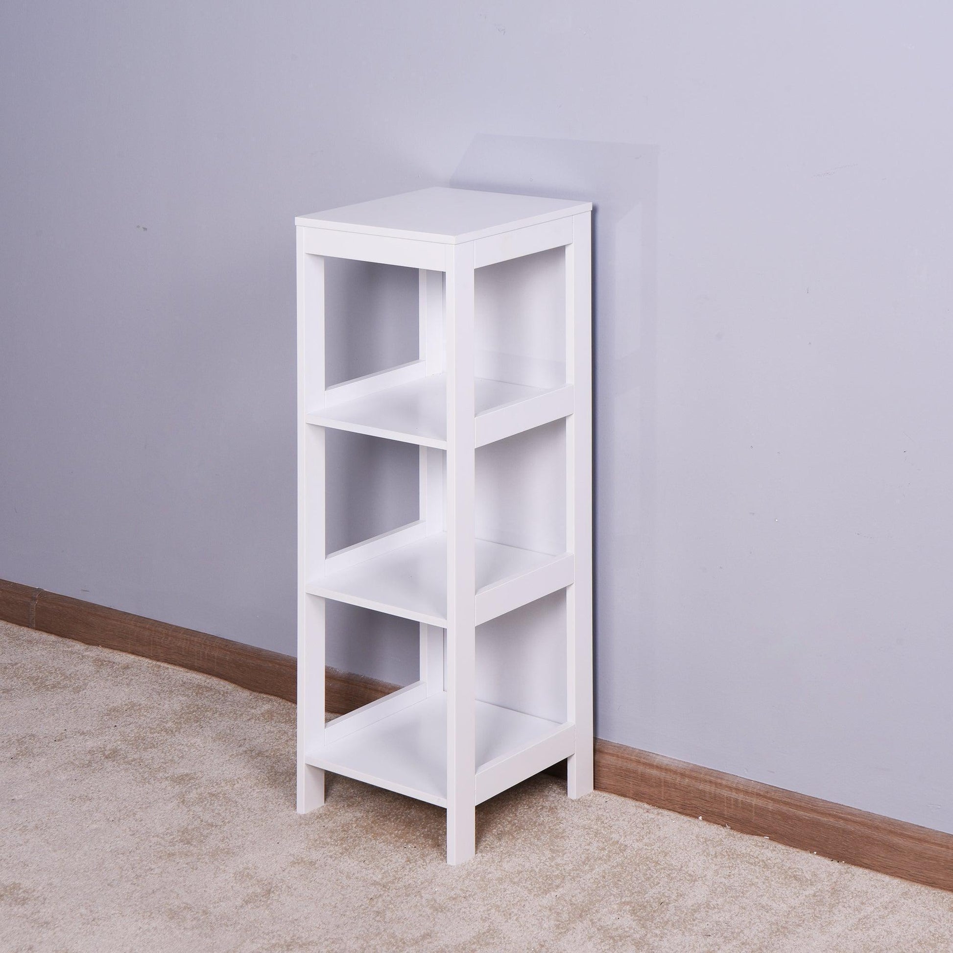White Cabinet Bathroom Storage Organizer Rack Stand, 2 Drawers FredCo