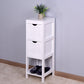 White Cabinet Bathroom Storage Organizer Rack Stand, 2 Drawers FredCo