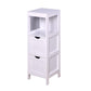 White Cabinet Bathroom Storage Organizer Rack Stand, 2 Drawers FredCo