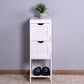White Cabinet Bathroom Storage Organizer Rack Stand, 2 Drawers FredCo