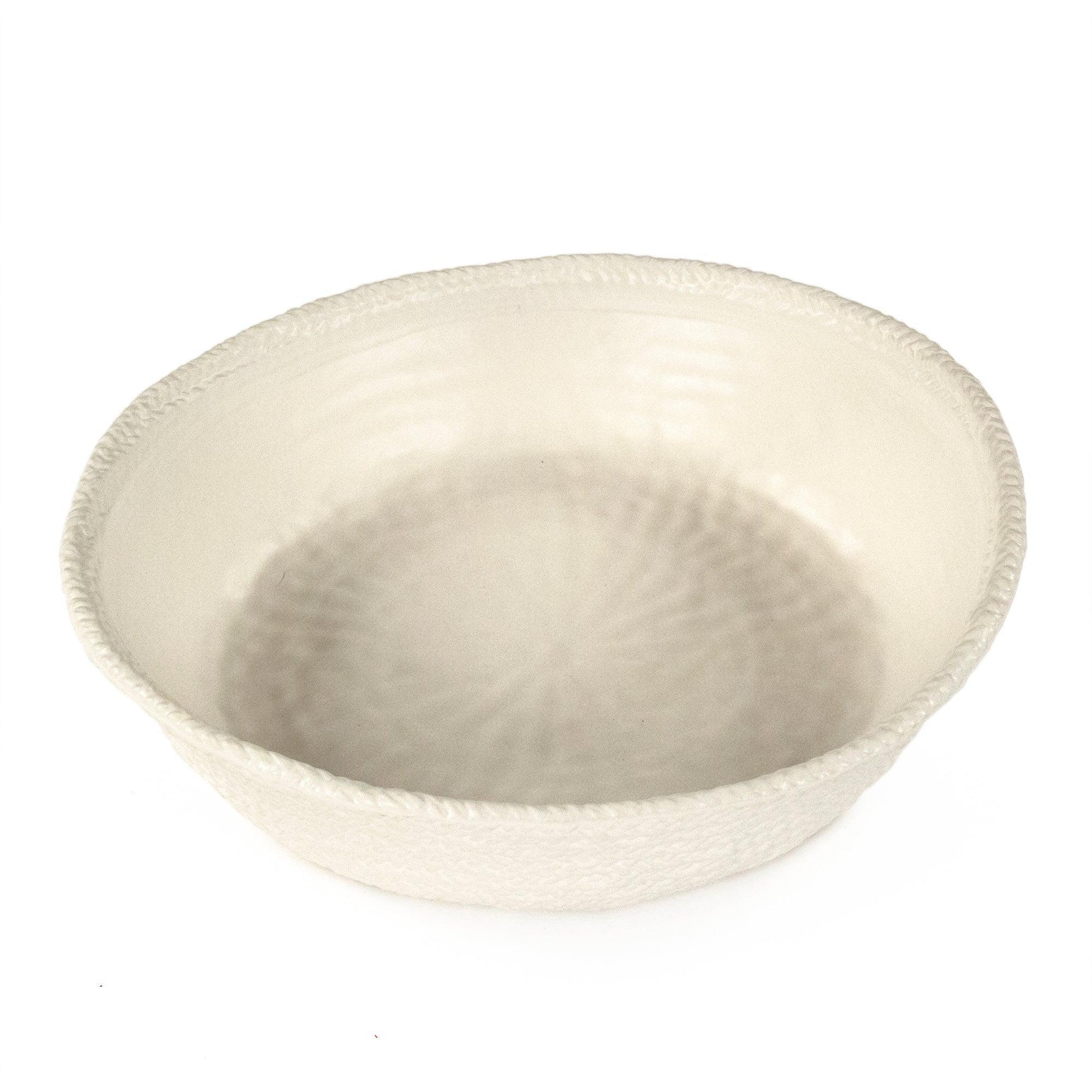 White Cross Weave Bowl Large CB3490-40-R11 FredCo