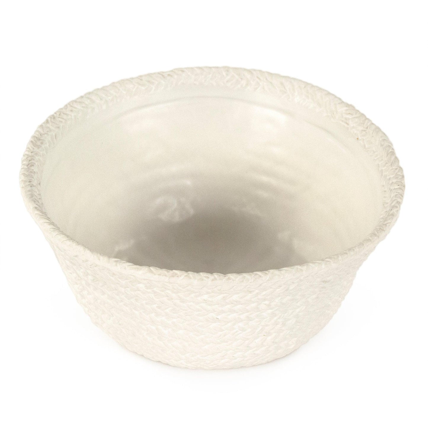 White Cross Weave Bowl Small CB3490-26-R11 FredCo