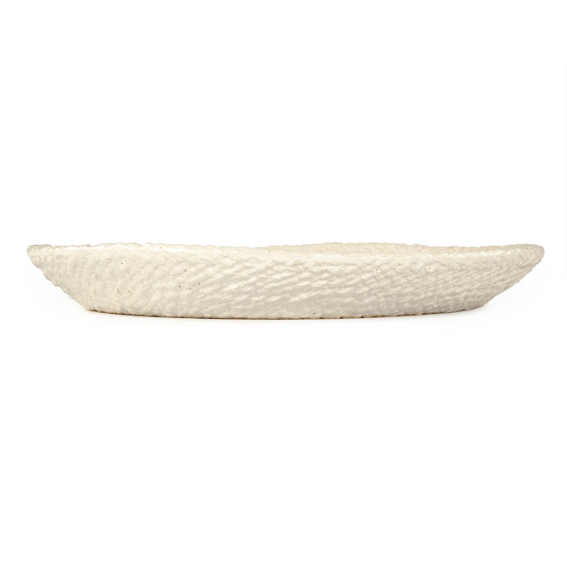 White Cross Weave Platter Large CB3492-41-R11 FredCo