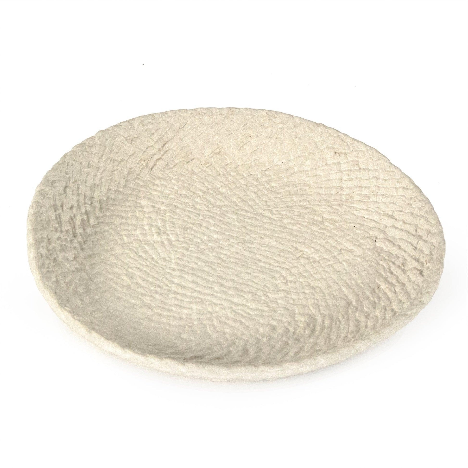 White Cross Weave Platter Large CB3492-41-R11 FredCo