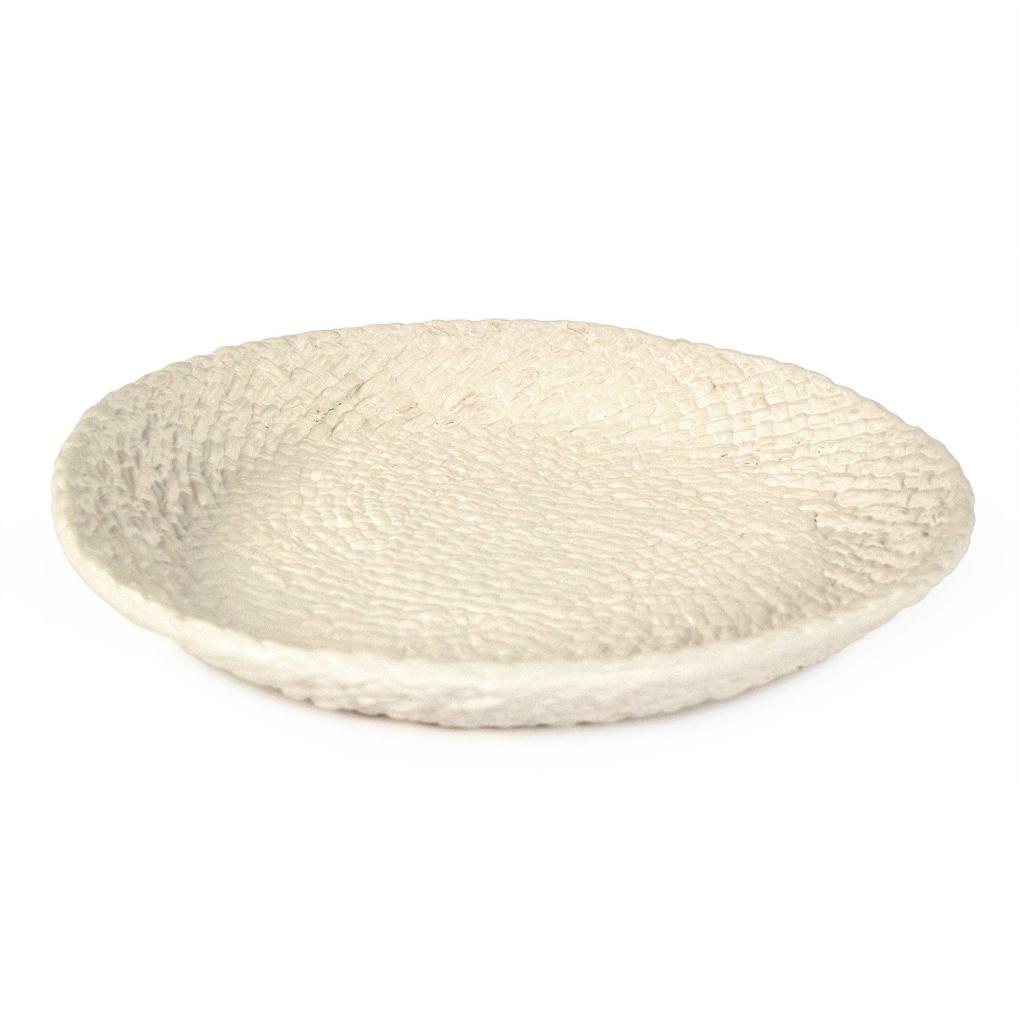 White Cross Weave Platter Large CB3492-41-R11 FredCo