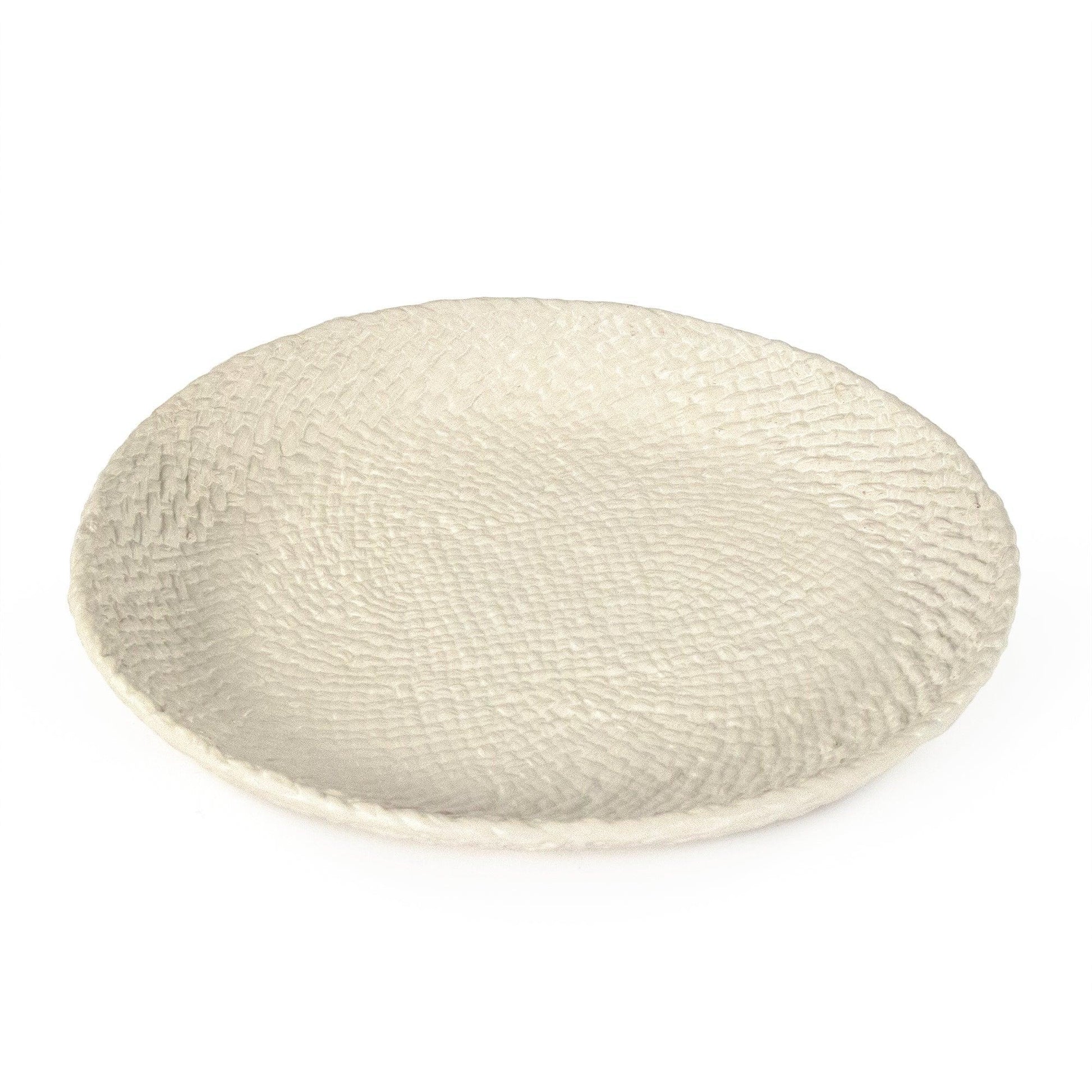 White Cross Weave Platter Medium CB3492-34-R11 FredCo