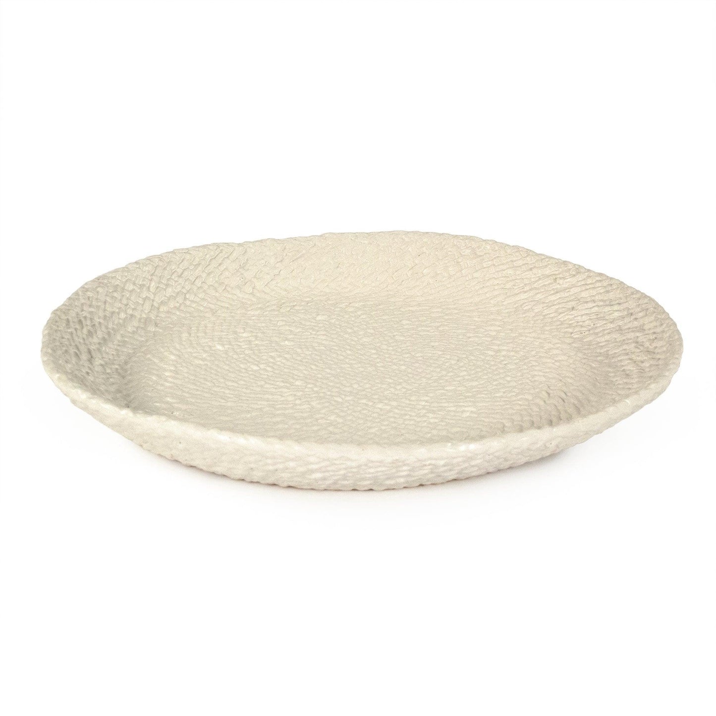 White Cross Weave Platter Small CB3492-27-R11 FredCo