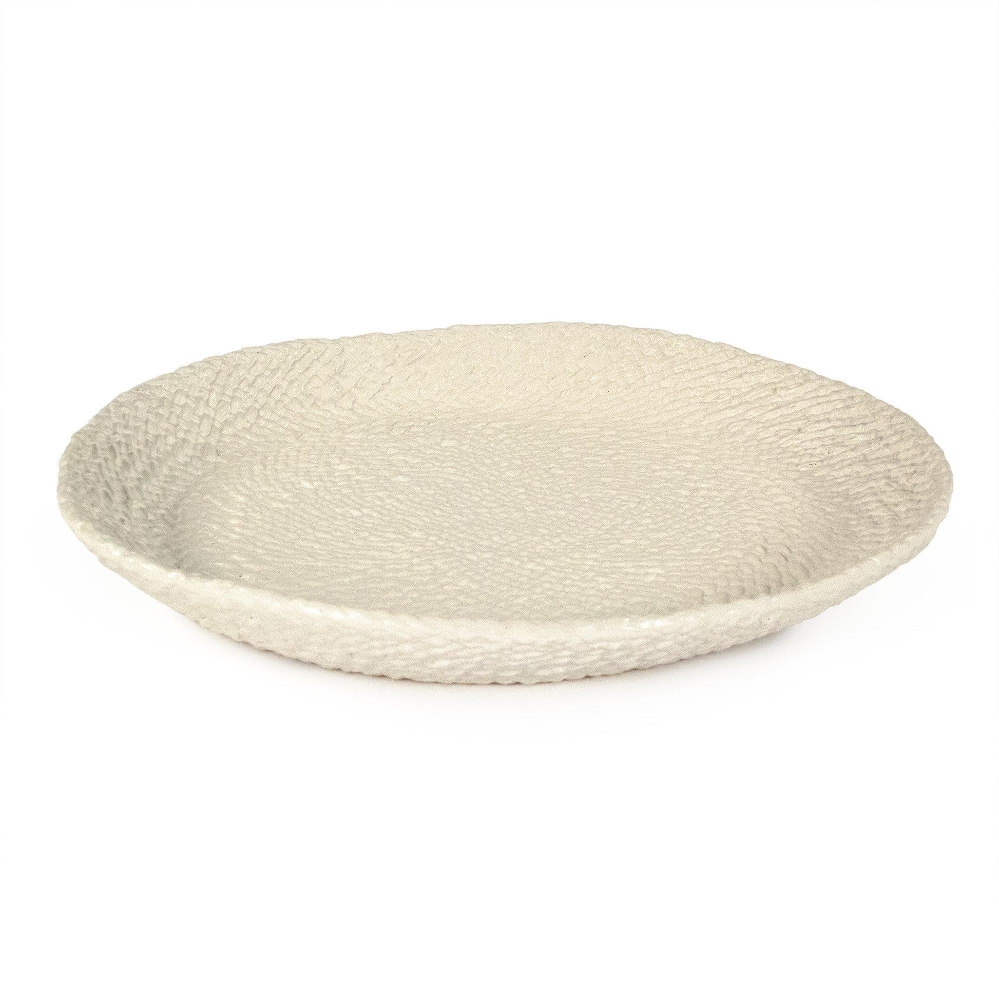 White Cross Weave Platter Small CB3492-27-R11 FredCo