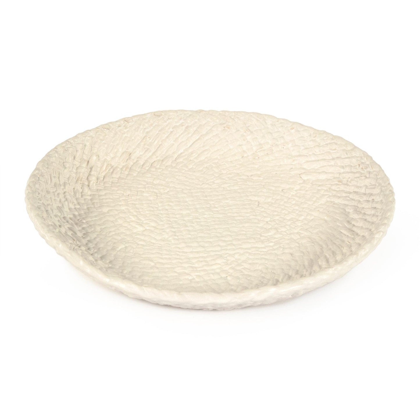 White Cross Weave Platter Small CB3492-27-R11 FredCo