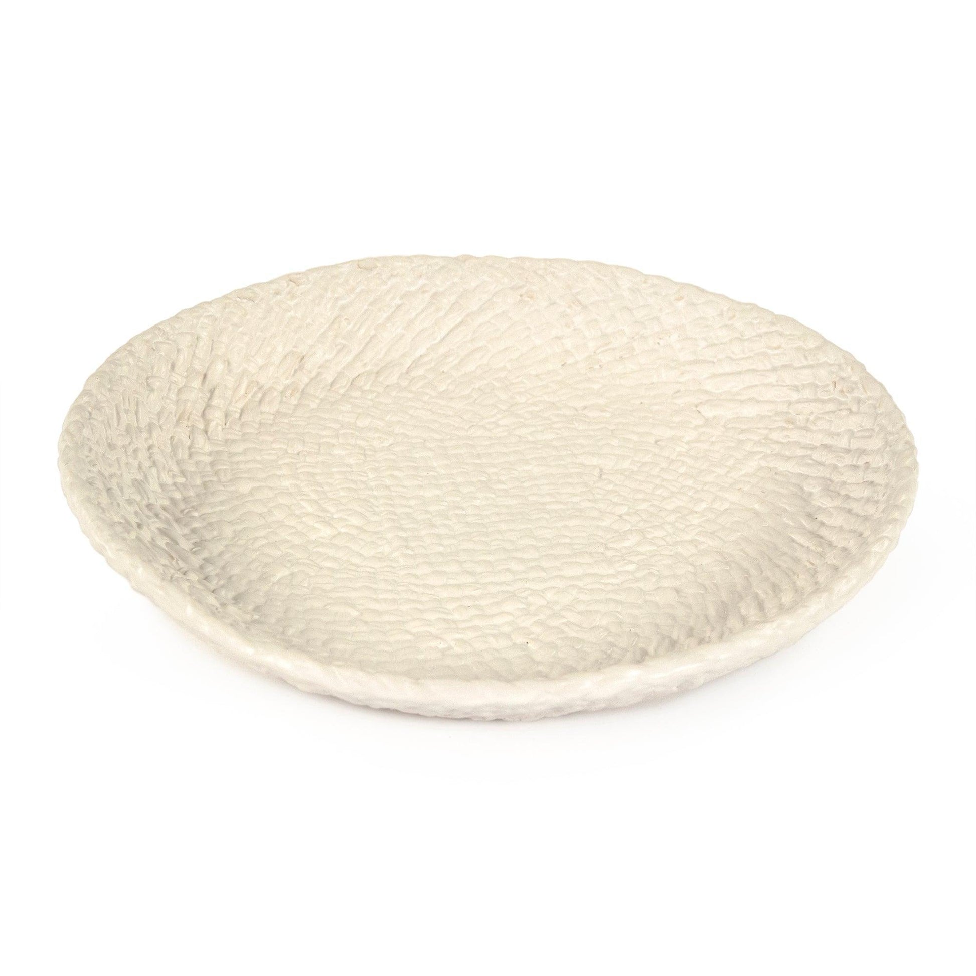 White Cross Weave Platter Small CB3492-27-R11 FredCo