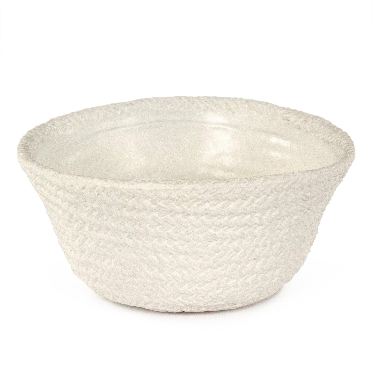 White Cross Weave Vase Large CB3493-26-R11 FredCo