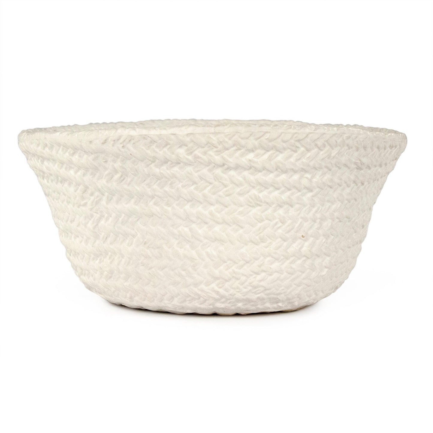 White Cross Weave Vase Large CB3493-26-R11 FredCo