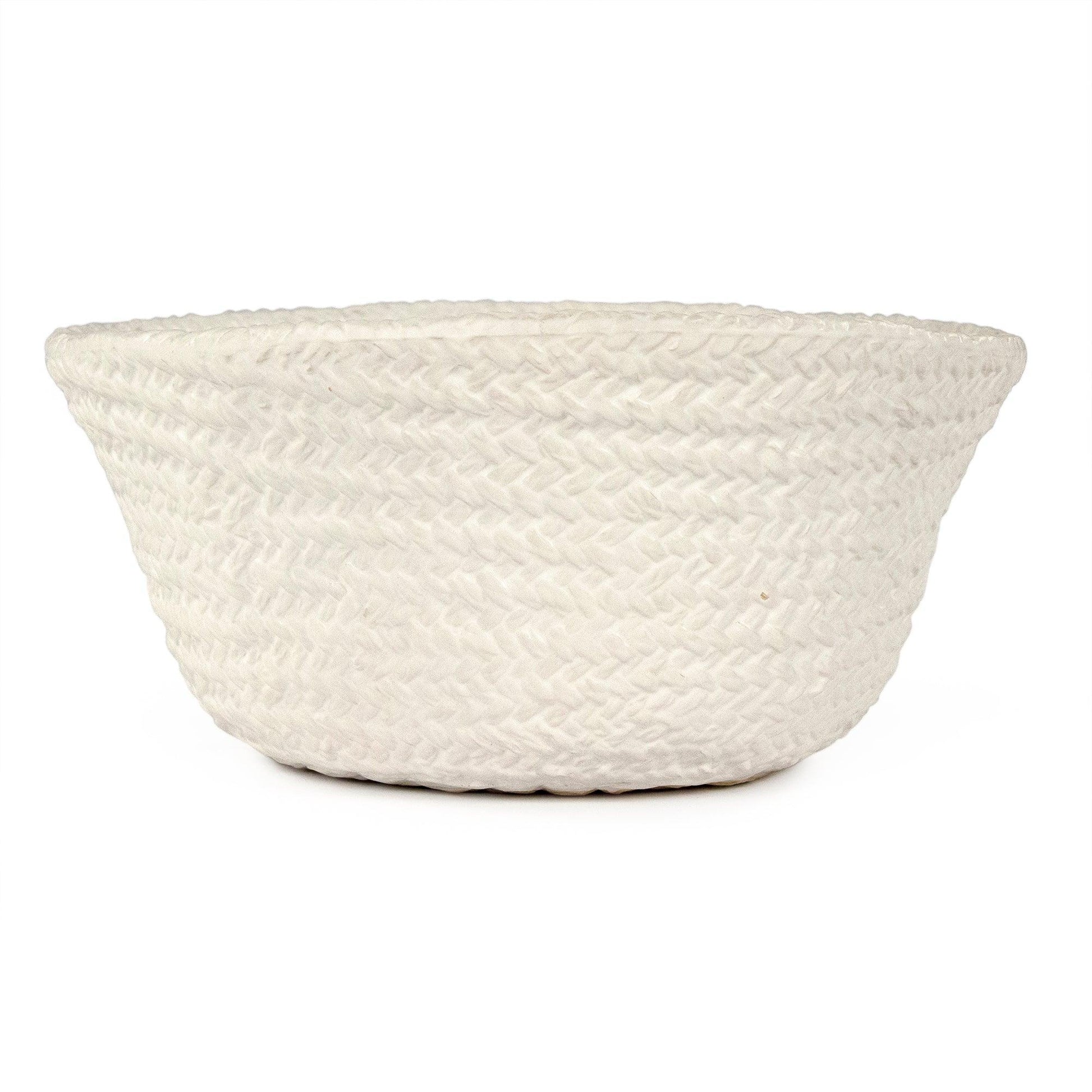 White Cross Weave Vase Large CB3493-26-R11 FredCo