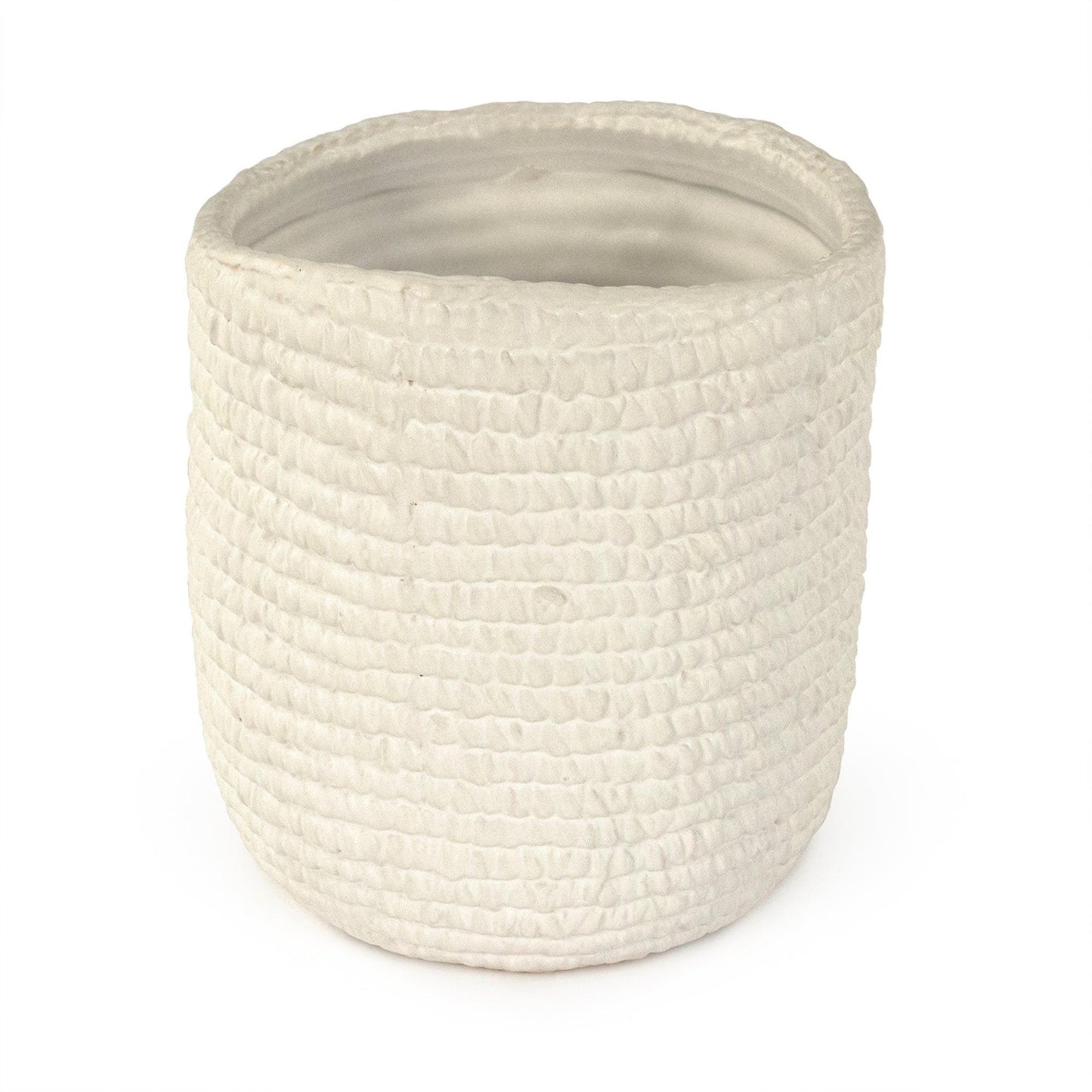 White Cross Weave Vase Small CB3493-20-R11 FredCo