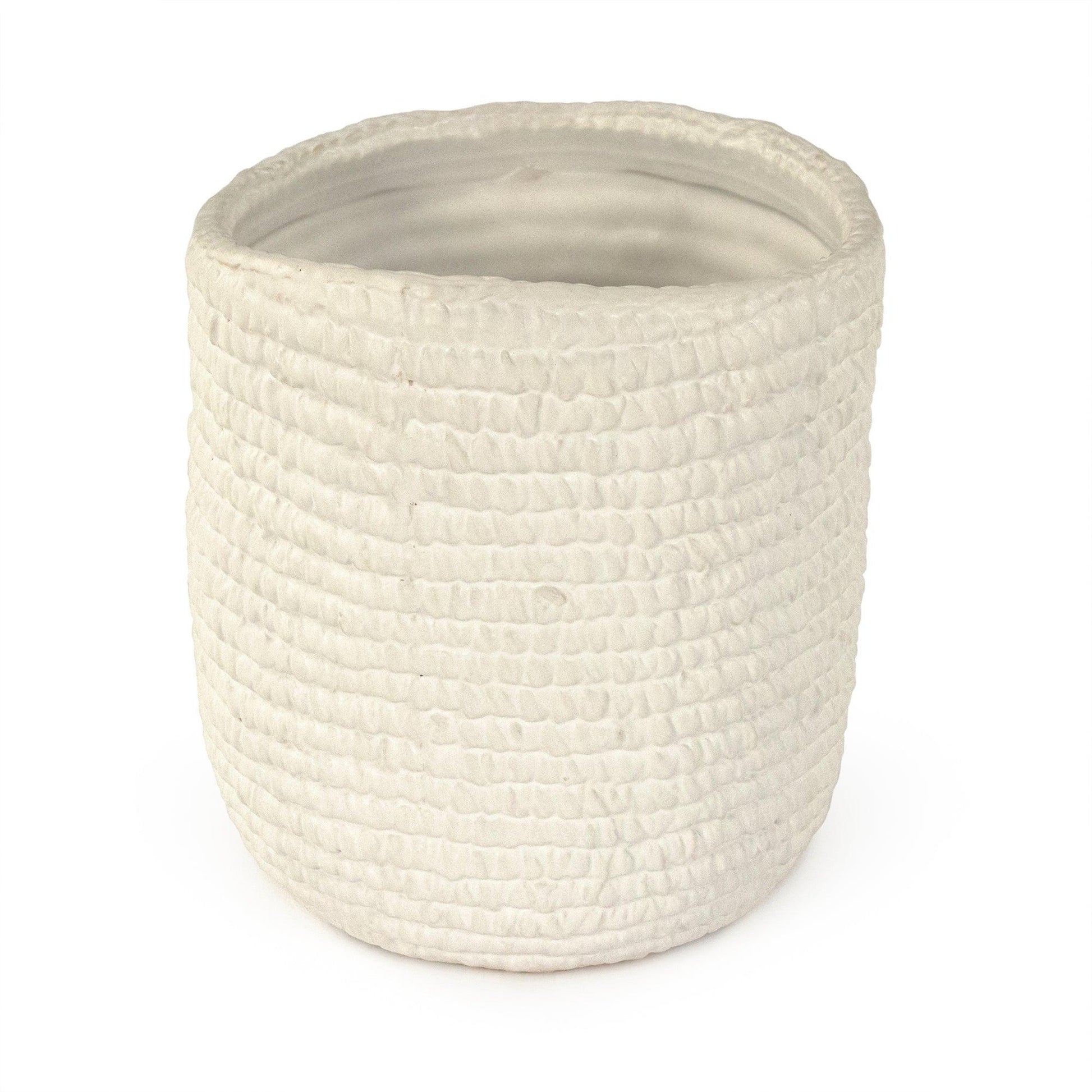White Cross Weave Vase Small CB3493-20-R11 FredCo