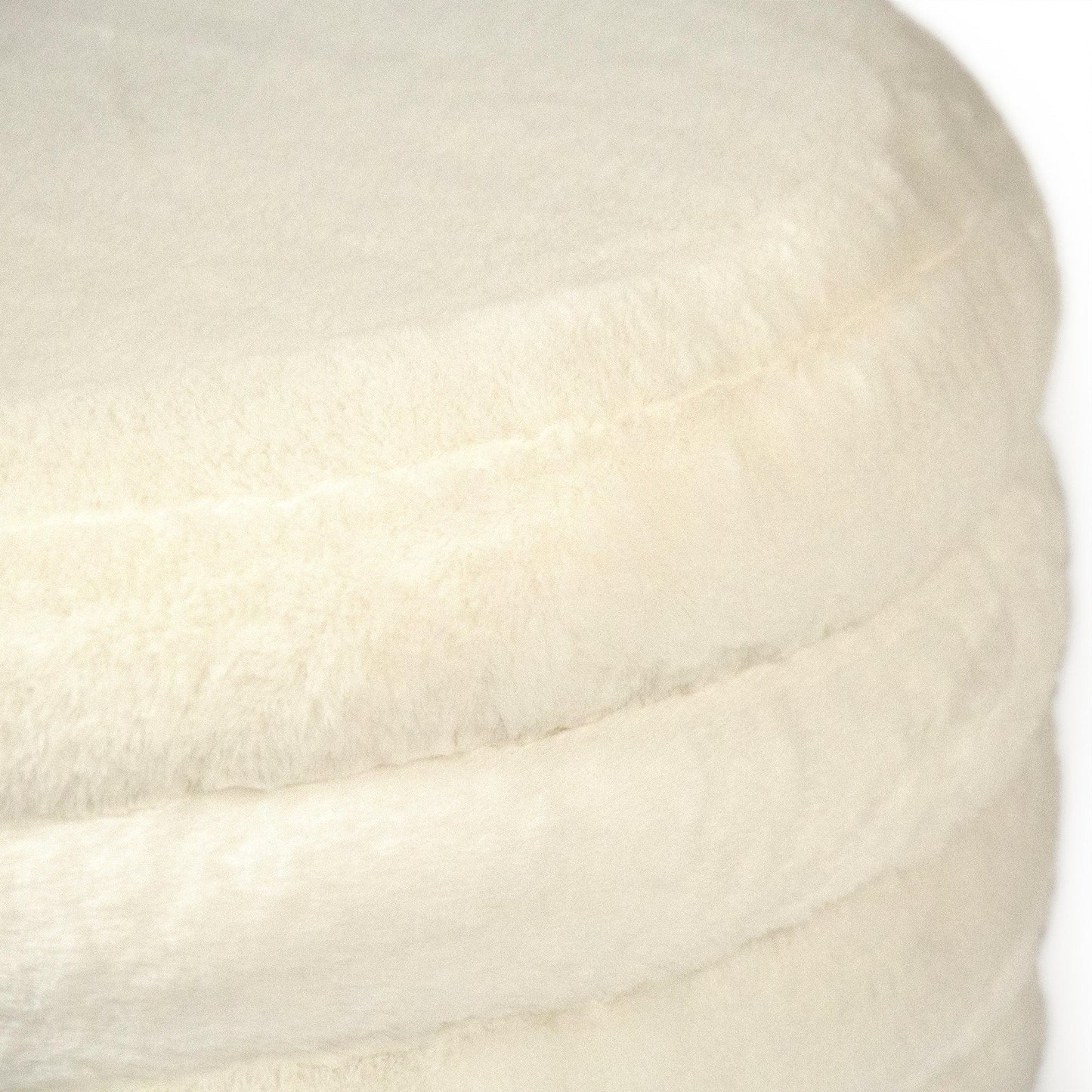 White Faux Fur Ottoman GH005-RW FredCo