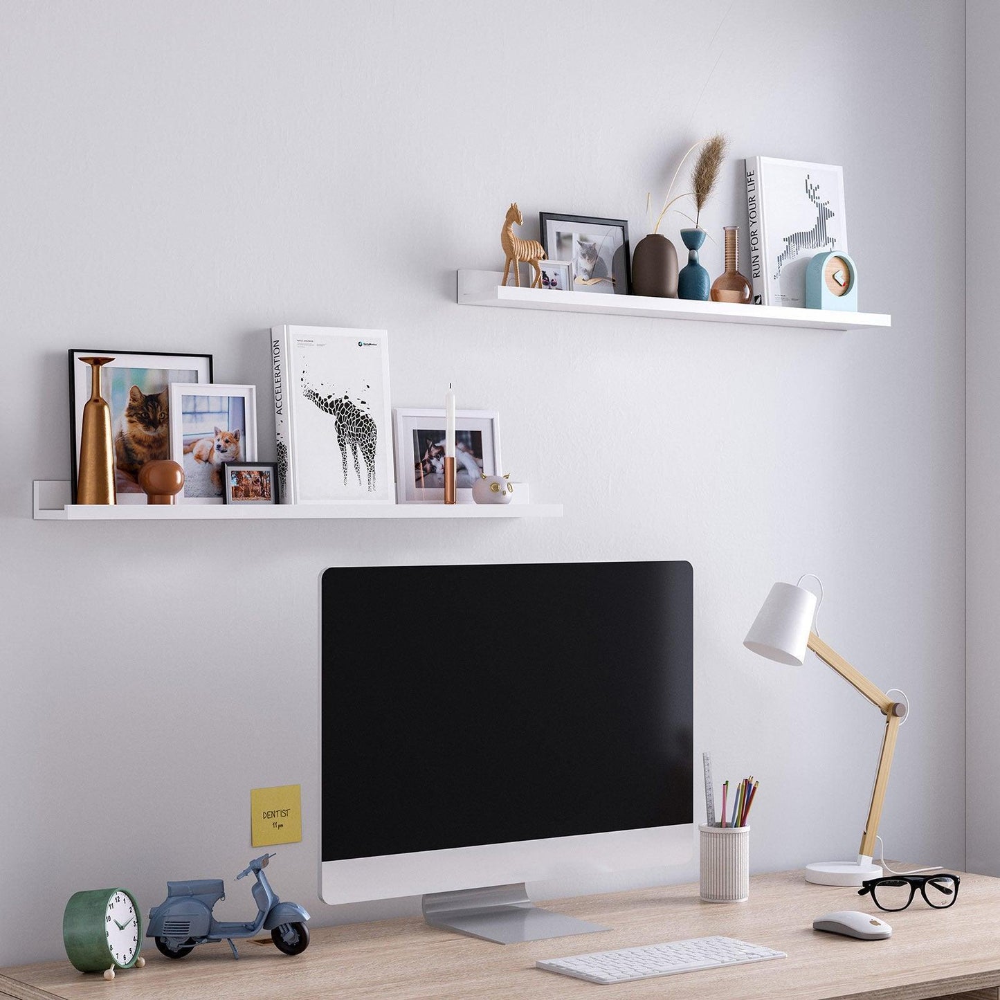 White Floating Shelves Set of 2 FredCo