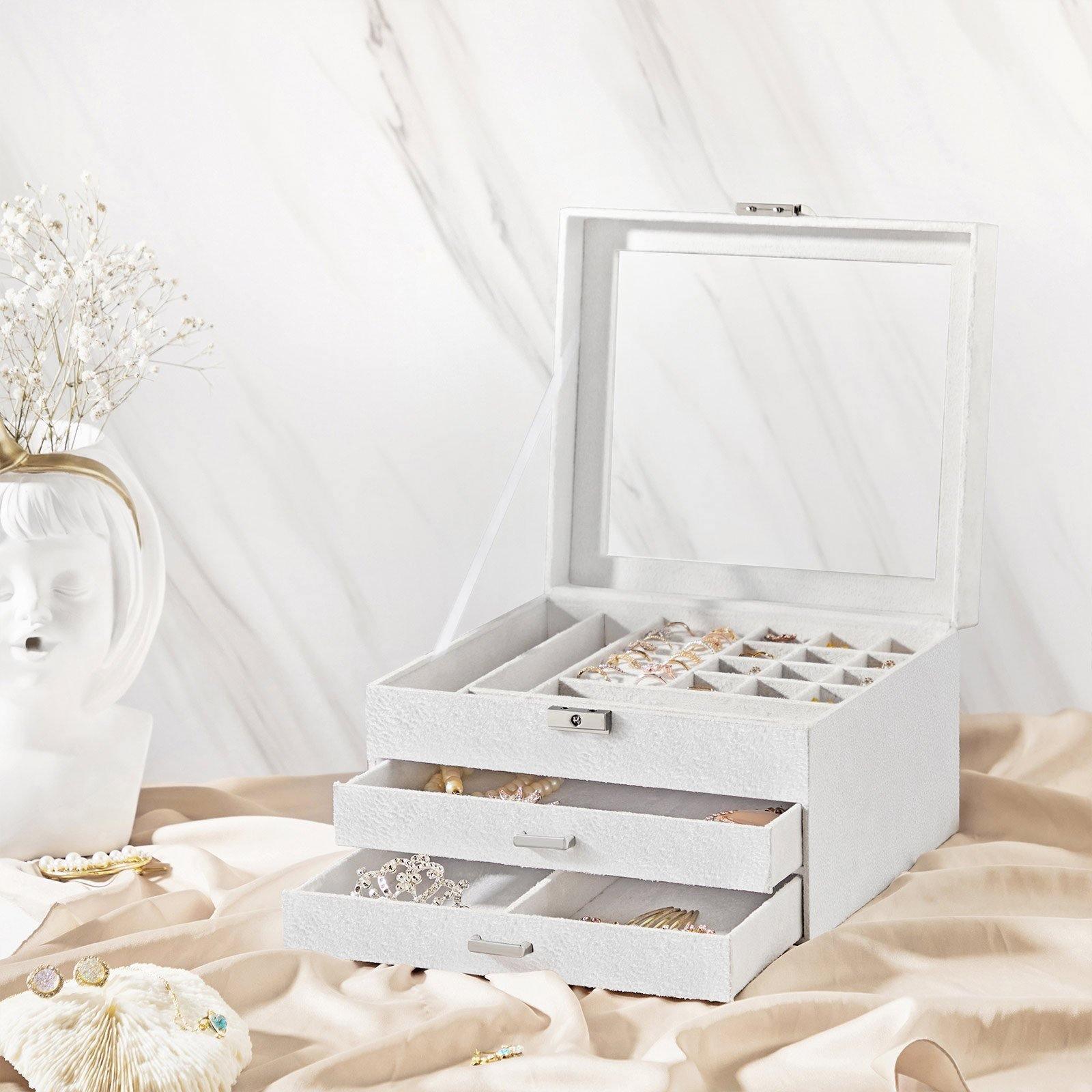 White Jewelry Box with Velvet Cover FredCo