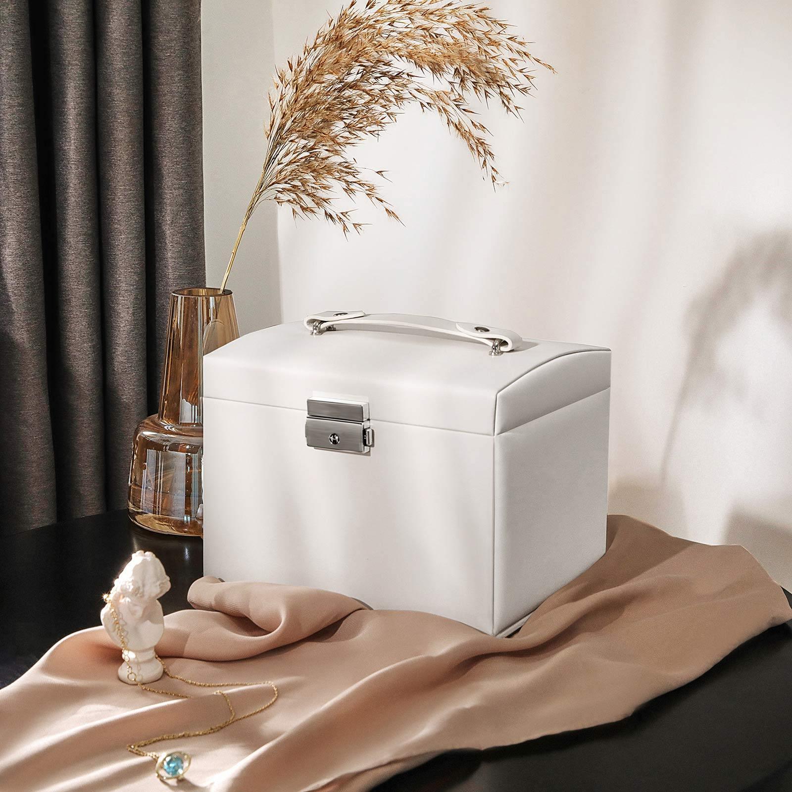 White Jewelry Storage Box for Women FredCo