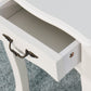 White Living Room Floor-standing Storage Table with a Drawer, 4 Curved Legs FredCo
