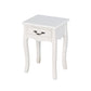 White Living Room Floor-standing Storage Table with a Drawer, 4 Curved Legs FredCo