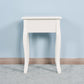 White Living Room Floor-standing Storage Table with a Drawer, 4 Curved Legs FredCo