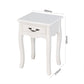 White Living Room Floor-standing Storage Table with a Drawer, 4 Curved Legs FredCo