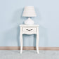 White Living Room Floor-standing Storage Table with a Drawer, 4 Curved Legs FredCo