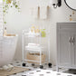 White Metal Storage Cart with Removable Baskets FredCo